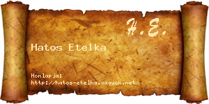 Hatos Etelka névjegykártya